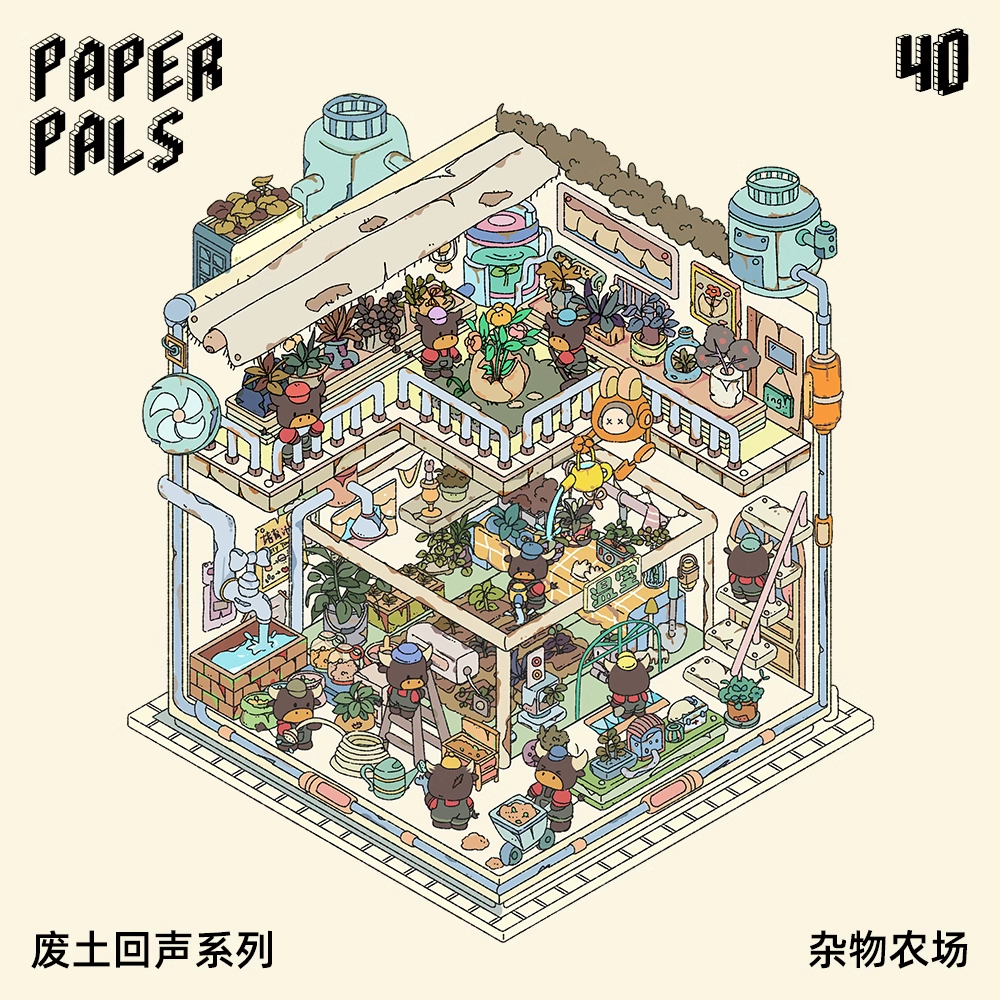 Wasteland Echoes DIY 3D Scene Stickers - 4 Cute Miniature Scenes #061