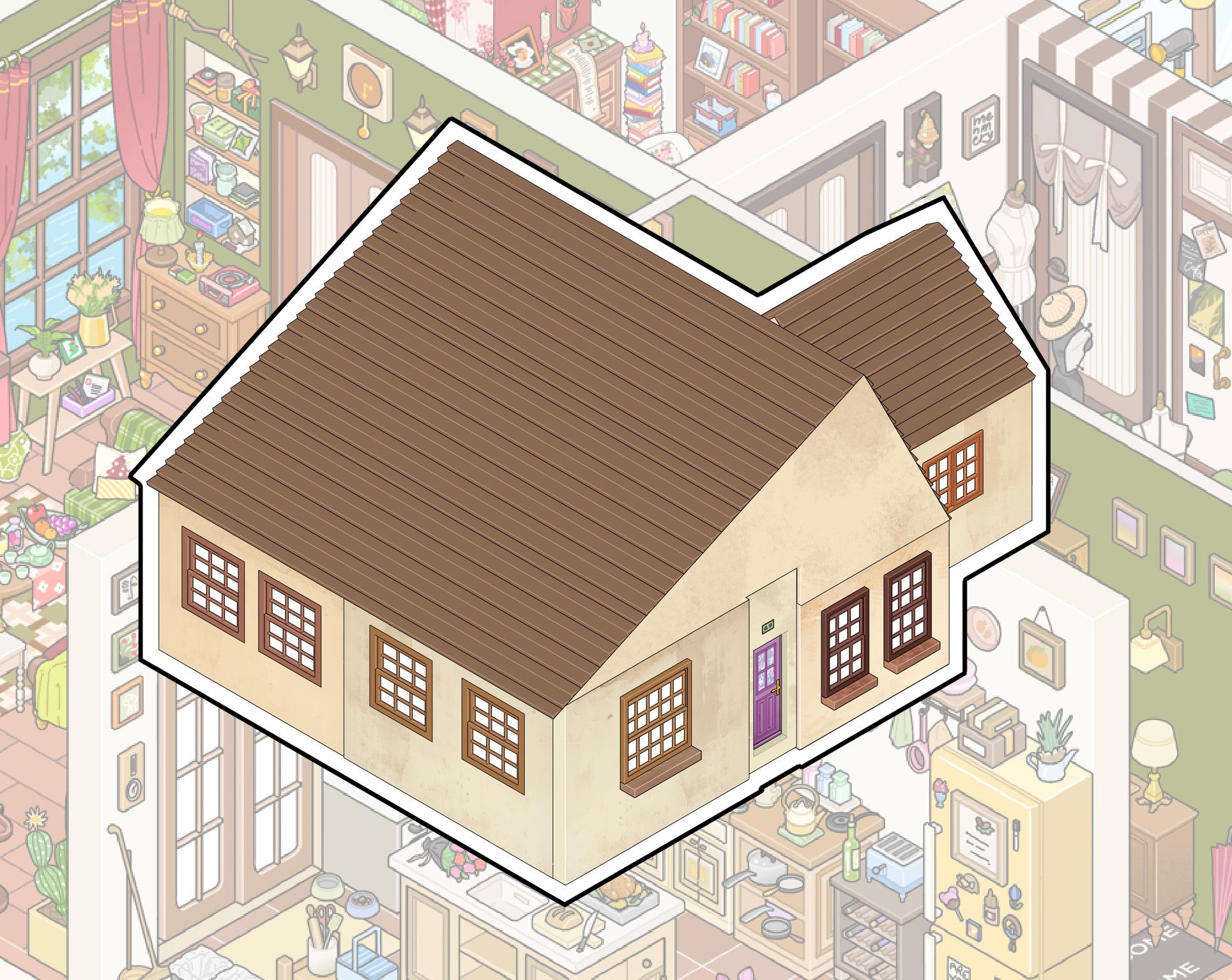 New Home DIY 3D Scene Stickers - 5 Cute Miniature Scenes #039