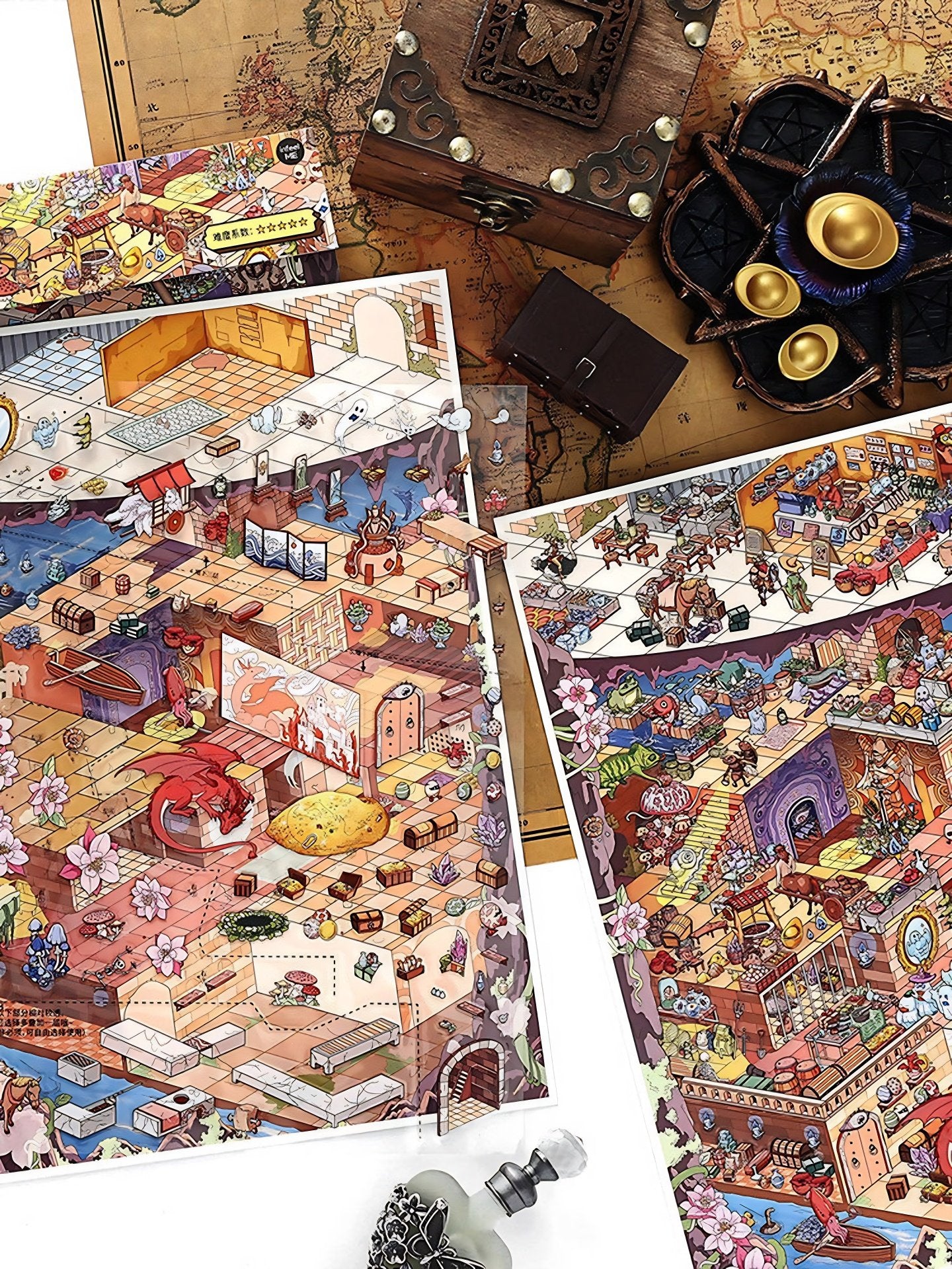 Dungeon Adventure DIY 3D Scene Stickers - 1 Cute Miniature Scenes #006