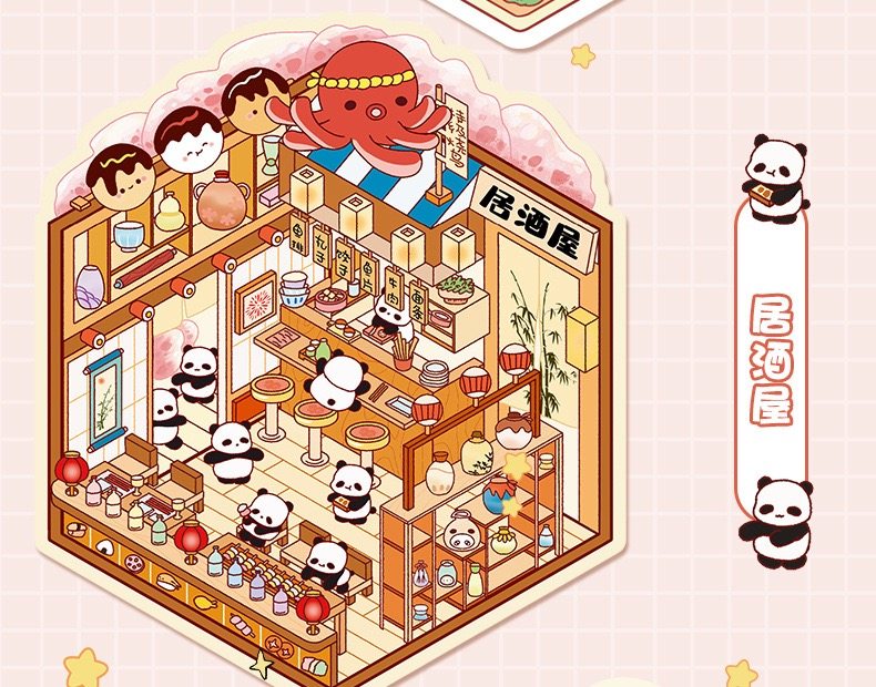 Cute Cottage DIY 3D Scene Stickers - 4 Cute Miniature Scenes #171