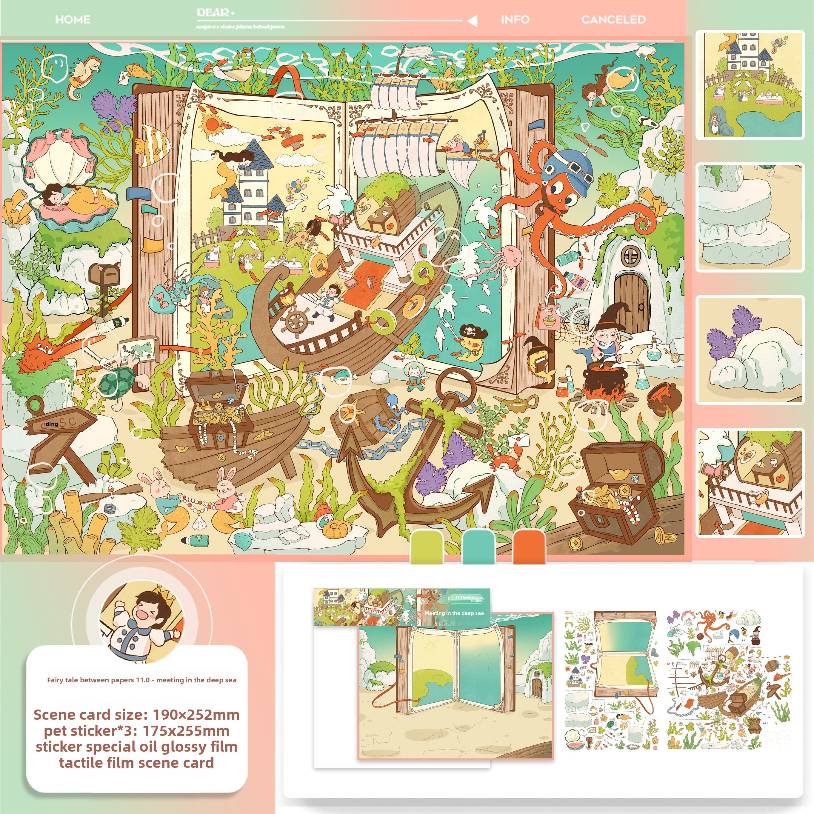 Whimsical Cabin DIY 3D Scene Stickers - 2 Cute Miniature Scenes #152