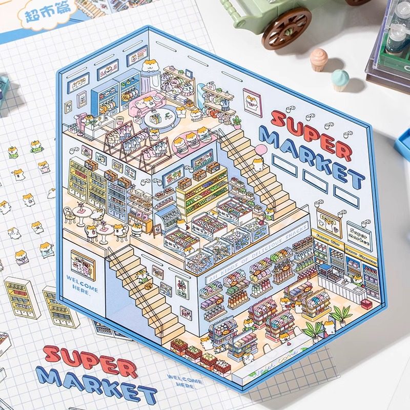 My Cottage DIY 3D Scene Stickers - 4 Cute Miniature Scenes #088