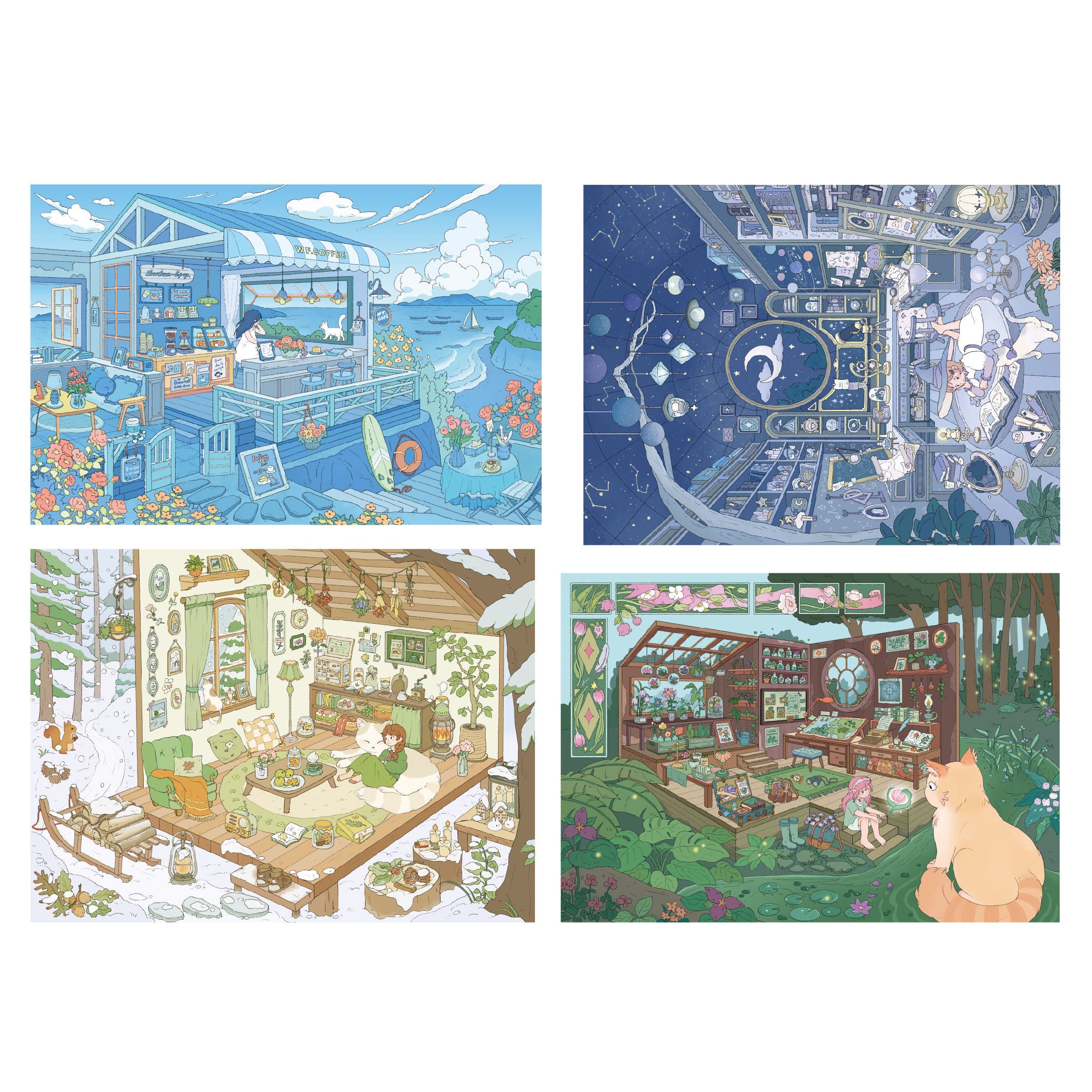 Cute Cottage DIY 3D Scene Stickers - 1 Cute Miniature Scenes #205