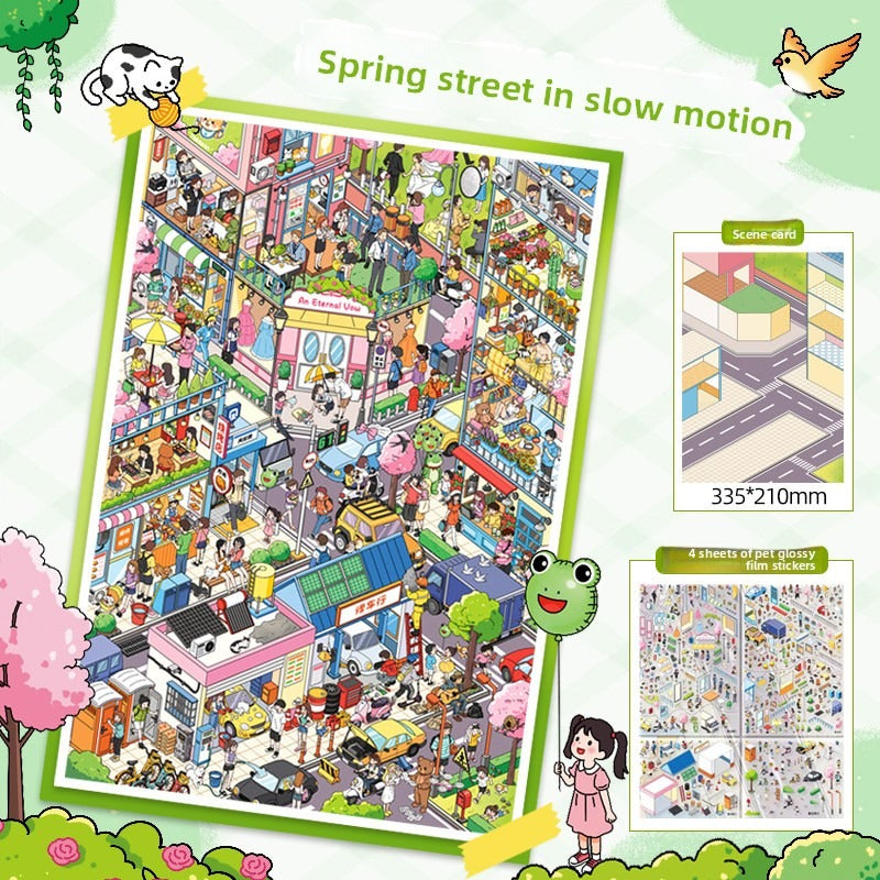 Street View DIY 3D Scene Stickers - 2 Cute Miniature Scenes #197