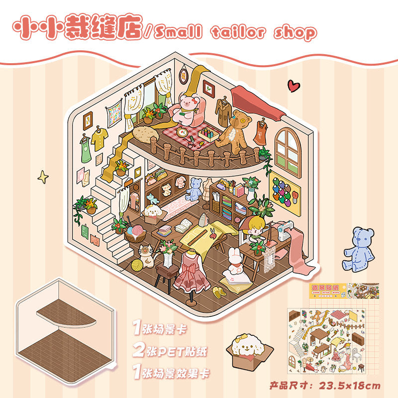 My Cottage DIY 3D Scene Stickers - 4 Cute Miniature Scenes #164