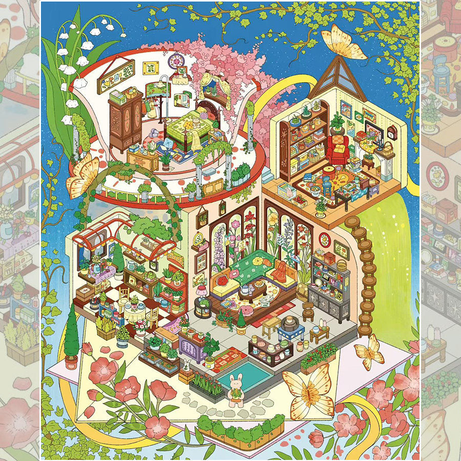 My House DIY 3D Scene Stickers - 4 Cute Miniature Scenes #018