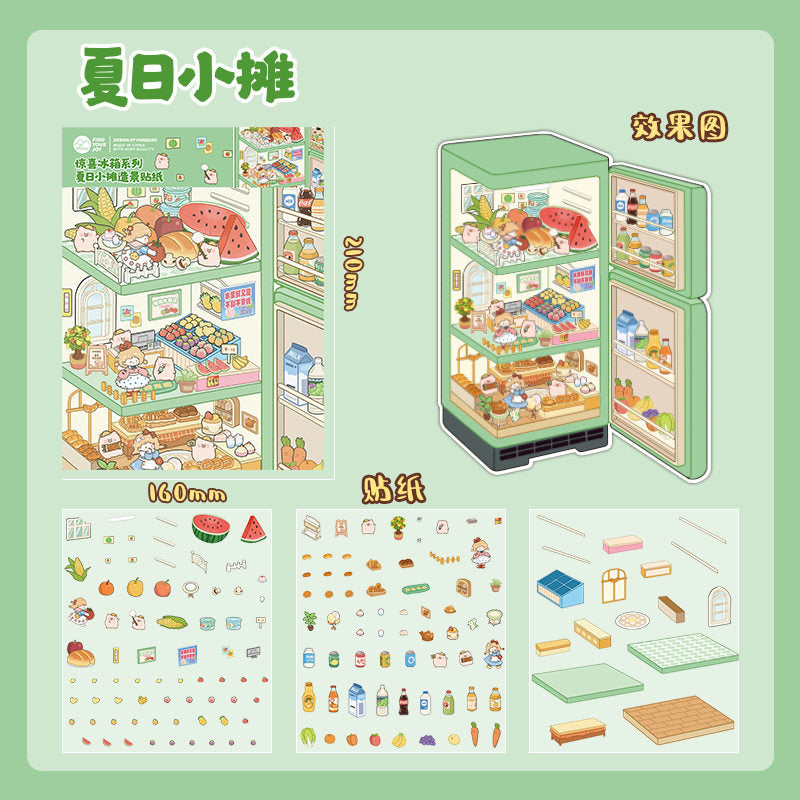 Surprise Refrigerator Series Scenic Stickers, Creative 3D Stereoscopic Immersive Planner Scene Stickers - Taobao.com