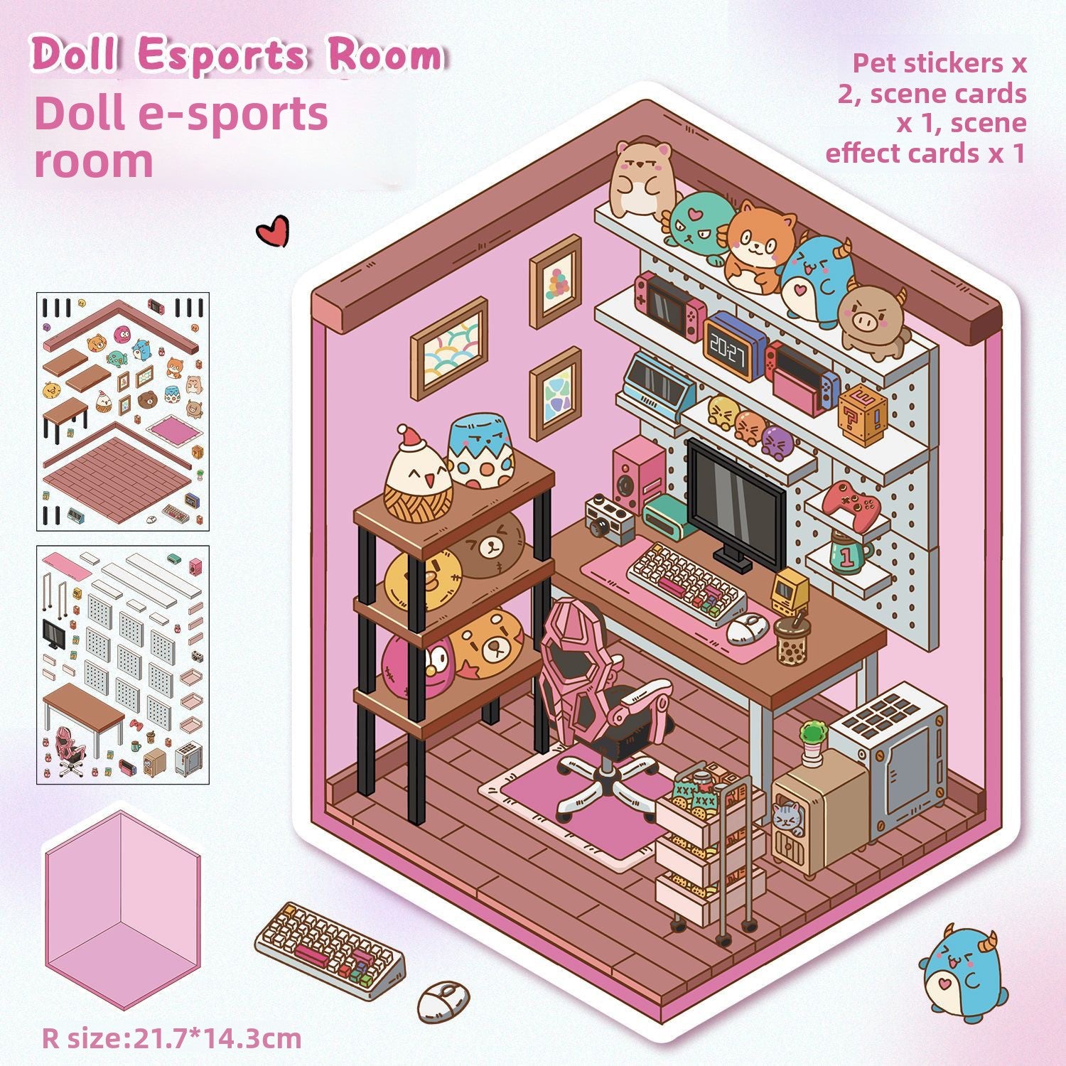 Room Corner DIY 3D Scene Sticker 4 Cute Miniature Scenes #002