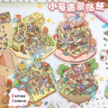 Cartoon Miniature DIY 3D Scene Stickers - 4 Cute Miniature Scenes #144