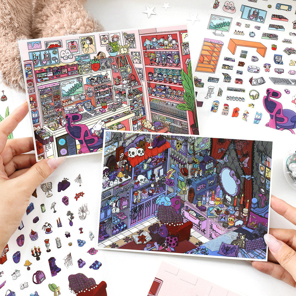 My Cottage DIY 3D Scene Stickers - 4 Cute Miniature Scenes #010