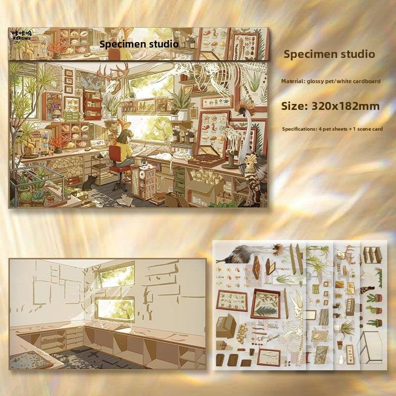 Warm Room DIY 3D Scene Stickers - 2 Cute Miniature Scenes #044
