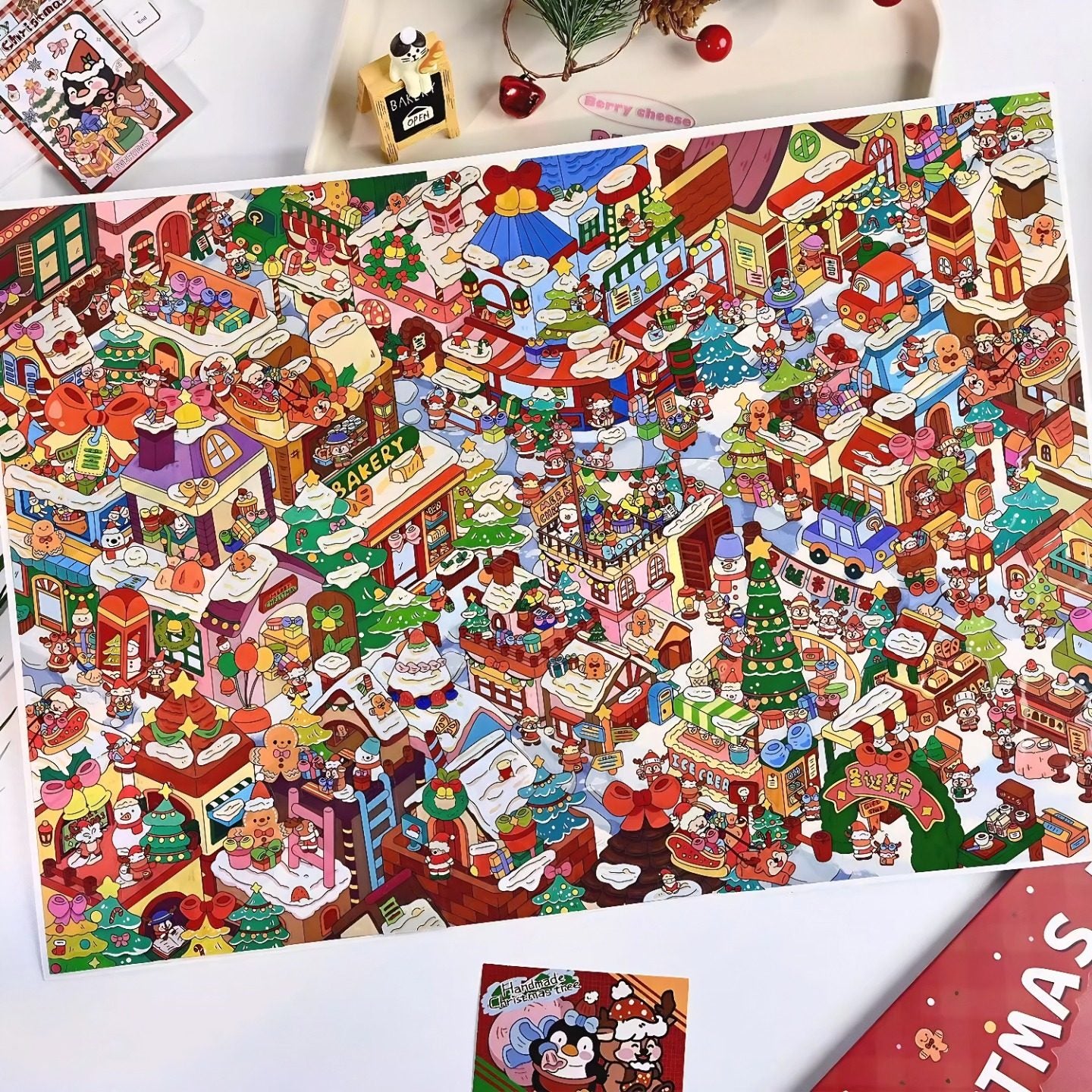 Christmas Night DIY 3D Scene Stickers - 1 Cute Miniature Scenes #022