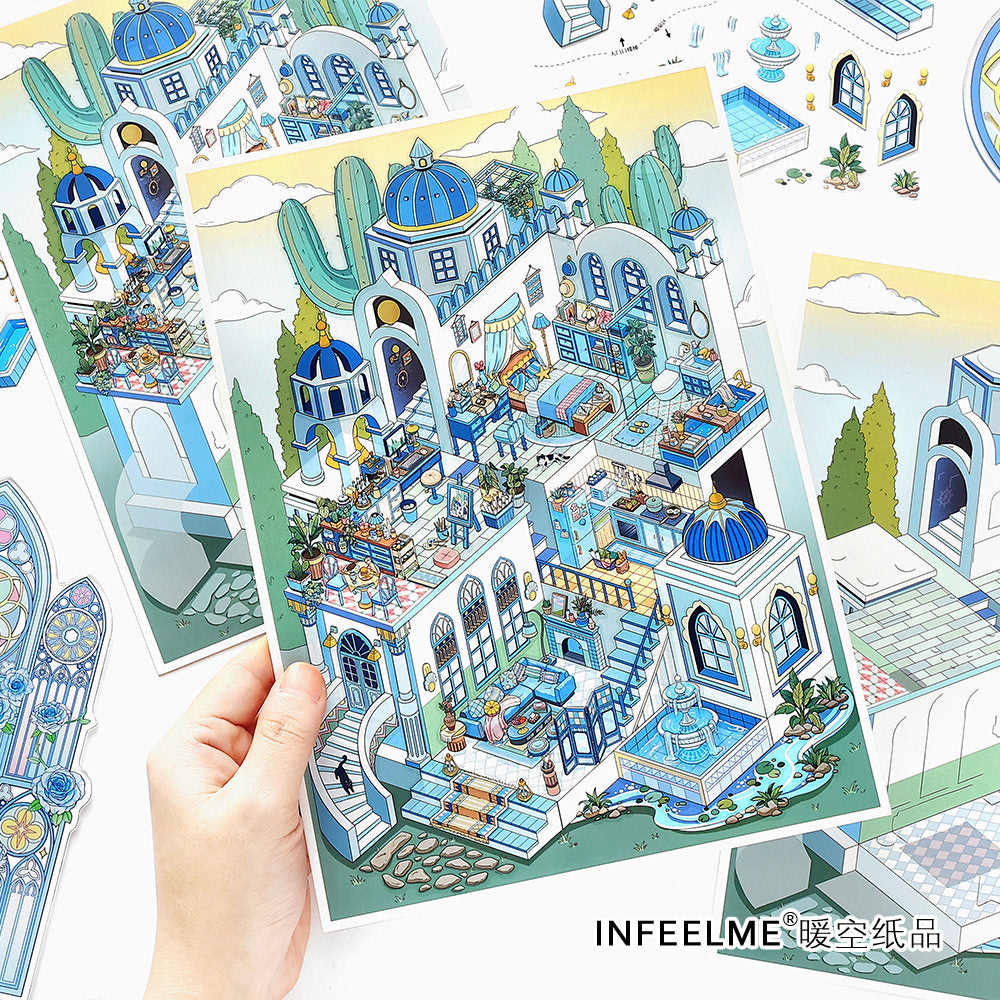 My House DIY 3D Scene Stickers - 2 Cute Miniature Scenes #012