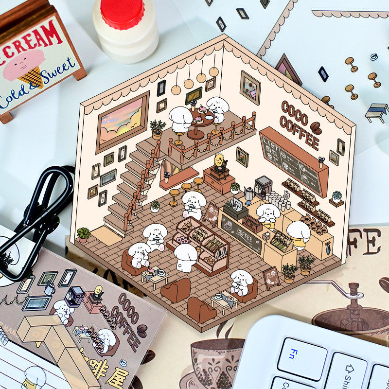 Rustic Cottage DIY 3D Scene Stickers - 4 Cute Miniature Scenes #160