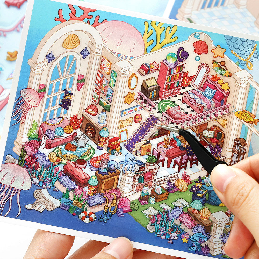Cottage Collection DIY 3D Scene Stickers - 4 Cute Miniature Scenes #009