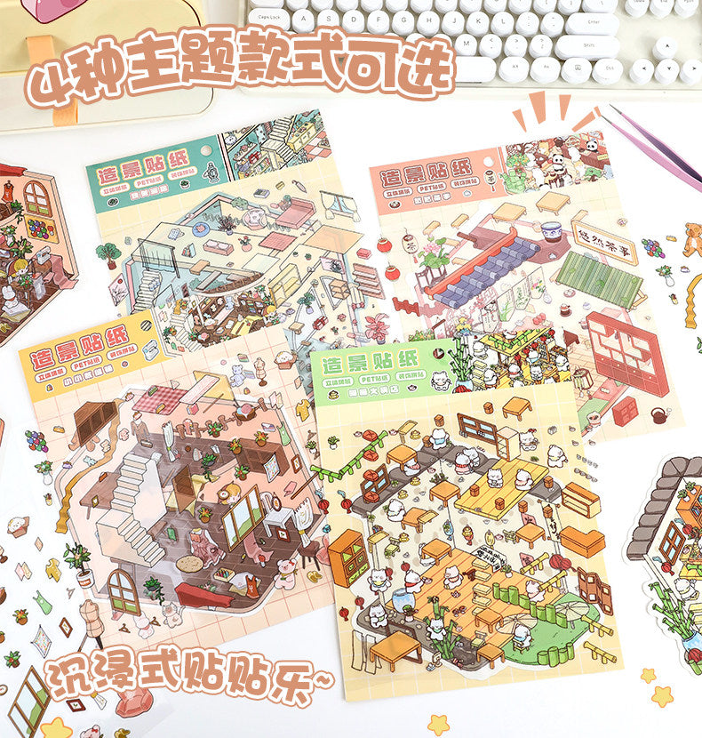 My Cottage DIY 3D Scene Stickers - 4 Cute Miniature Scenes #164