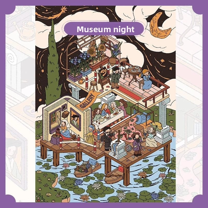 Pocket Hill DIY 3D Scene Stickers - 4 Cute Miniature Scenes #096