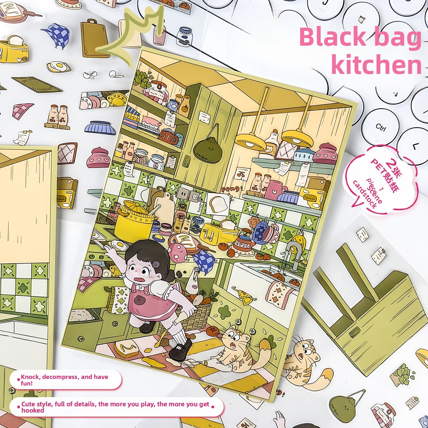 B1ack Bag's DIY 3D Scene Stickers - 4 Cute Miniature Scenes #121