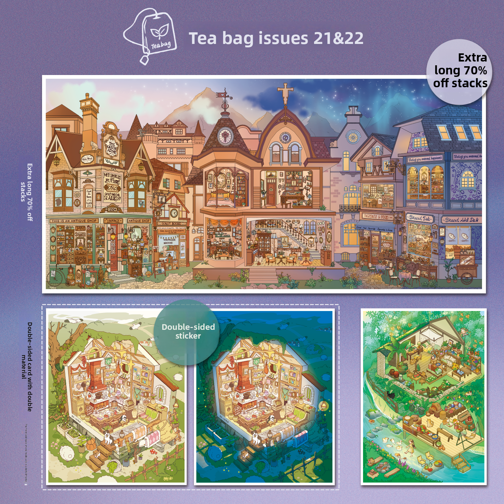 Whimsical Cabin DIY 3D Scene Stickers - 3 Cute Miniature Scenes #150