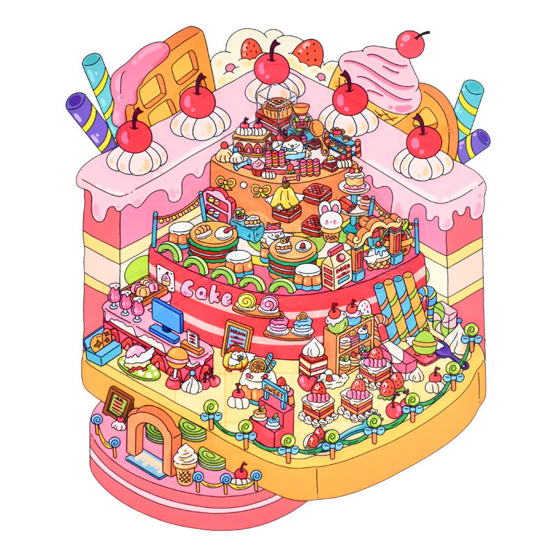 Cute Cottage  DIY 3D Scene Stickers - 4 Cute Miniature Scenes #176