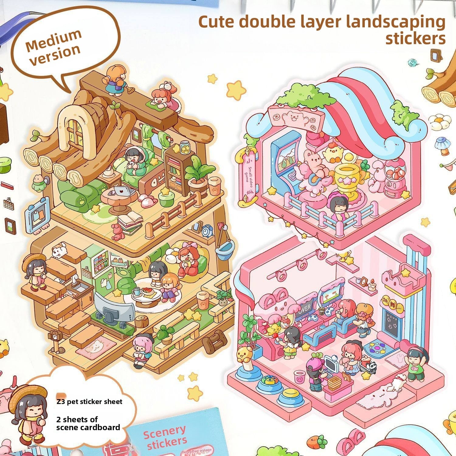 My Cottage DIY 3D Scene Stickers - 2 Cute Miniature Scenes #119