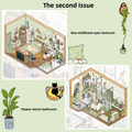 Woodland cottage DIY 3D Scene Stickers - 2 Cute Miniature Scenes #157