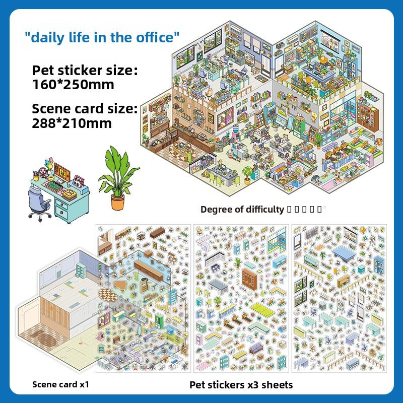 Open Today DIY 3D Scene Stickers - 2 Cute Miniature Scenes #083