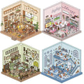 Life Party DIY 3D Scenic Stickers - 4 Cute Miniature Scenes