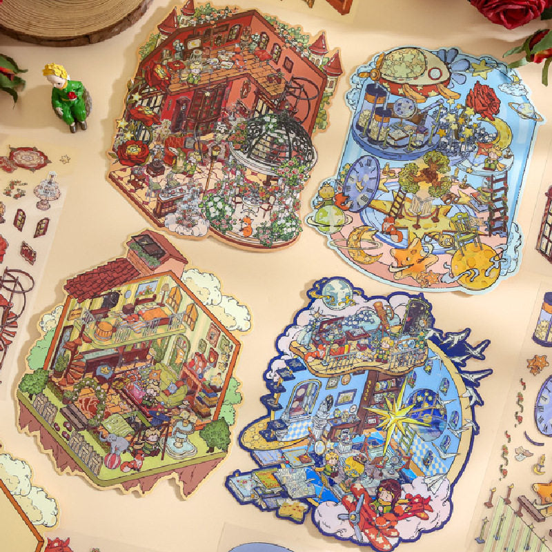 Fairy Tale Series DIY 3D Scene Stickers - 4 Cute Miniature Scenes #068