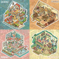The Dreamer DIY 3D Scene Stickers - 4 Cute Miniature Scenes #062