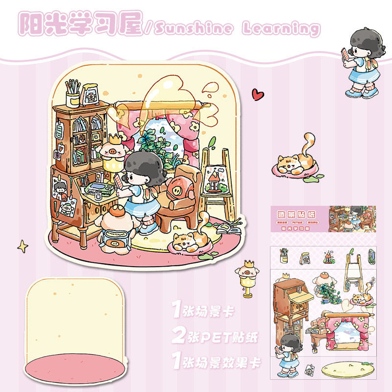 My Cottage DIY 3D Scene Stickers - 4 Cute Miniature Scenes #138