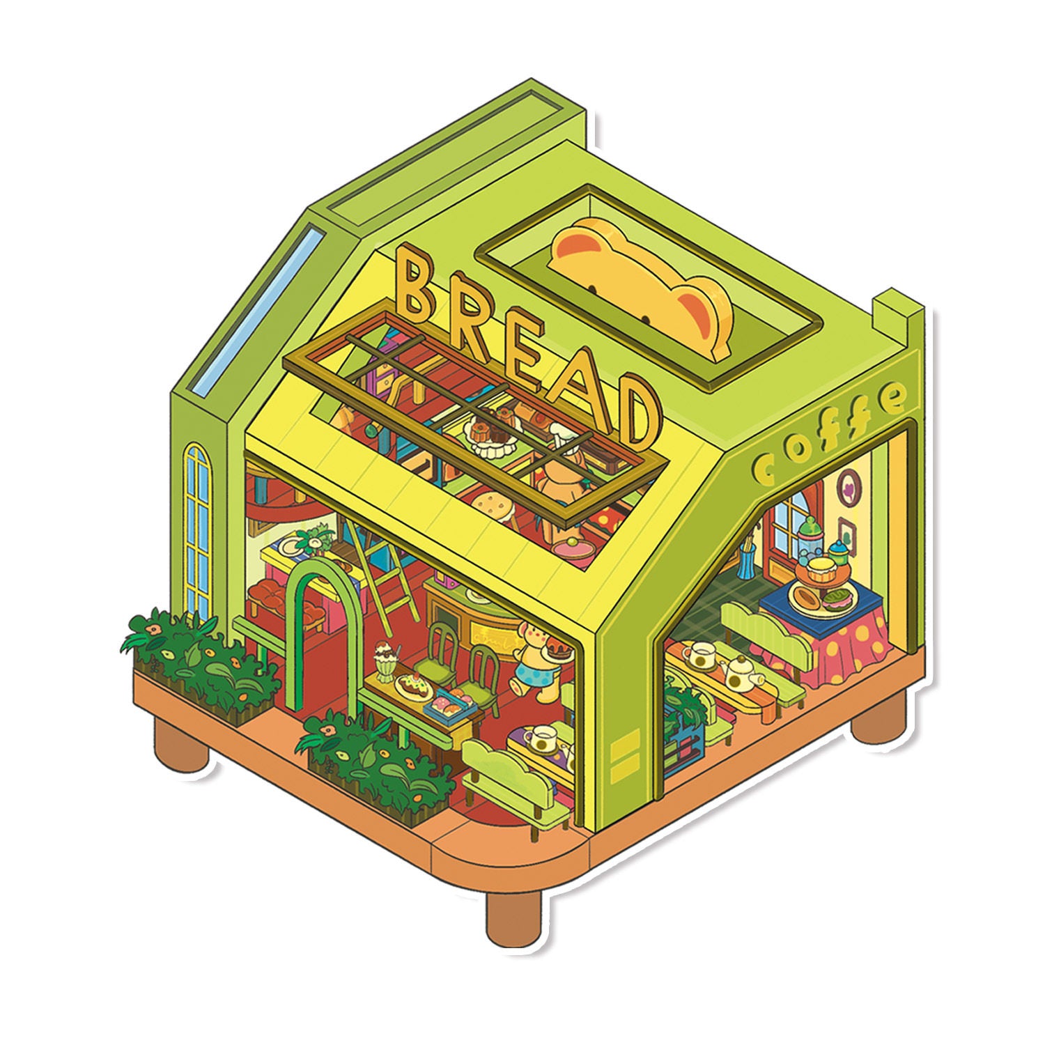 Forest Cottage DIY 3D Scene Stickers - 2 Cute Miniature Scenes #117