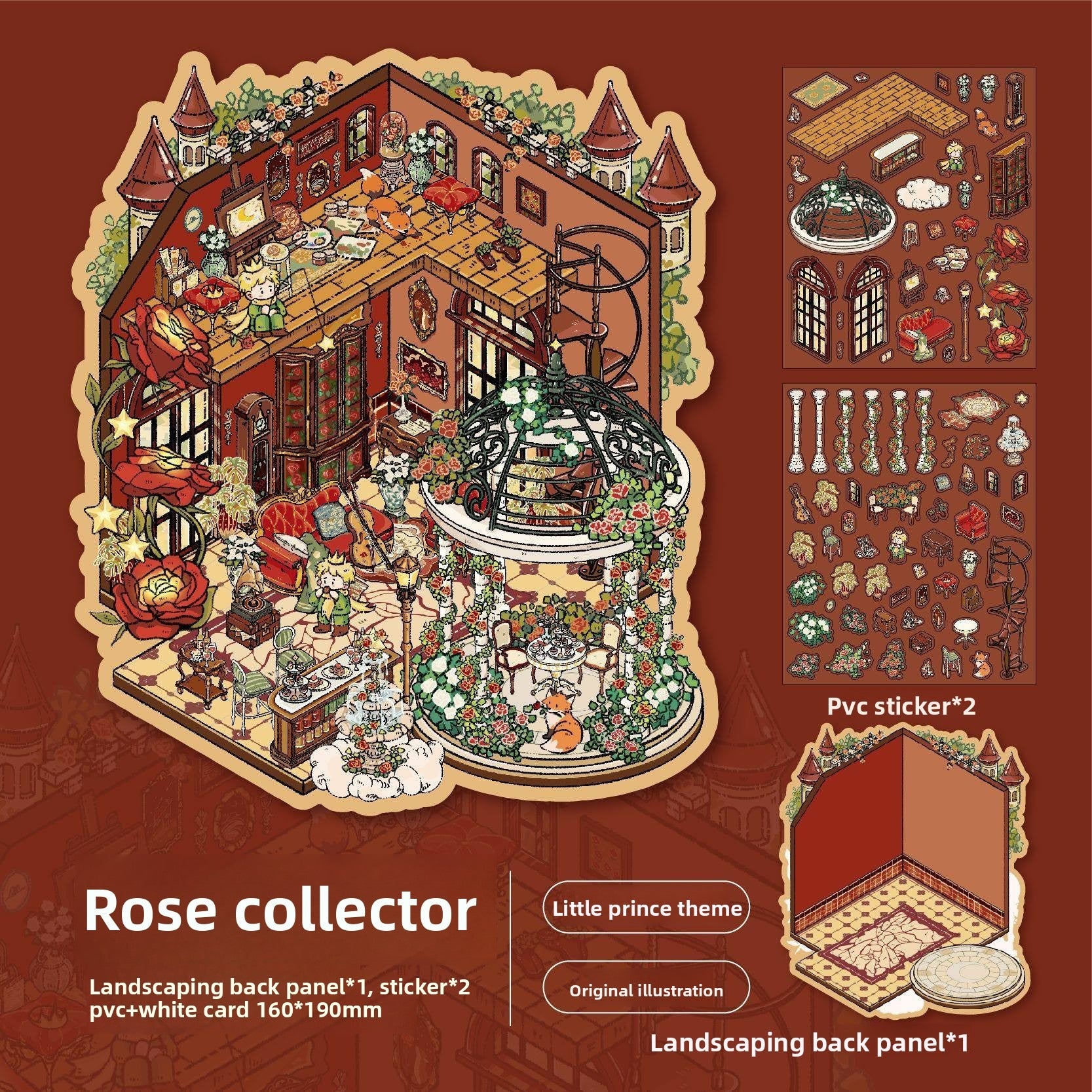 Fairy Tale Series DIY 3D Scene Stickers - 4 Cute Miniature Scenes #068