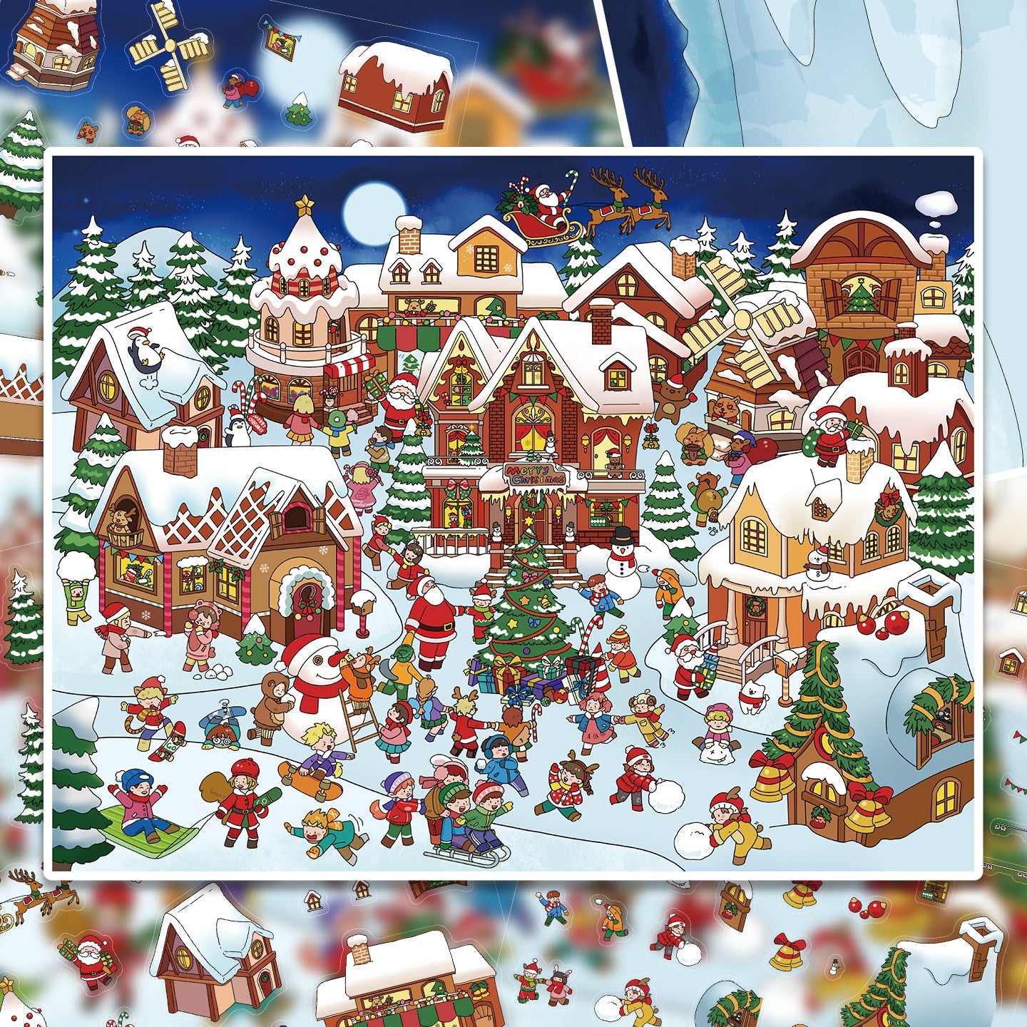 Christmas theme DIY 3D Scene Stickers - 3 Cute Miniature Scenes #030