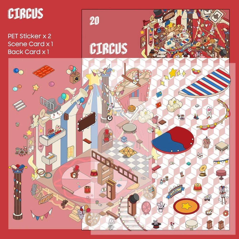 Paperpals DIY 3D Scene Stickers - 4 Cute Miniature Scenes #028