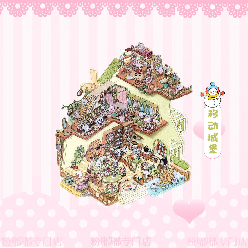 Whimsical Fantasy DIY 3D Scene Stickers - 3 Cute Miniature Scenes #070