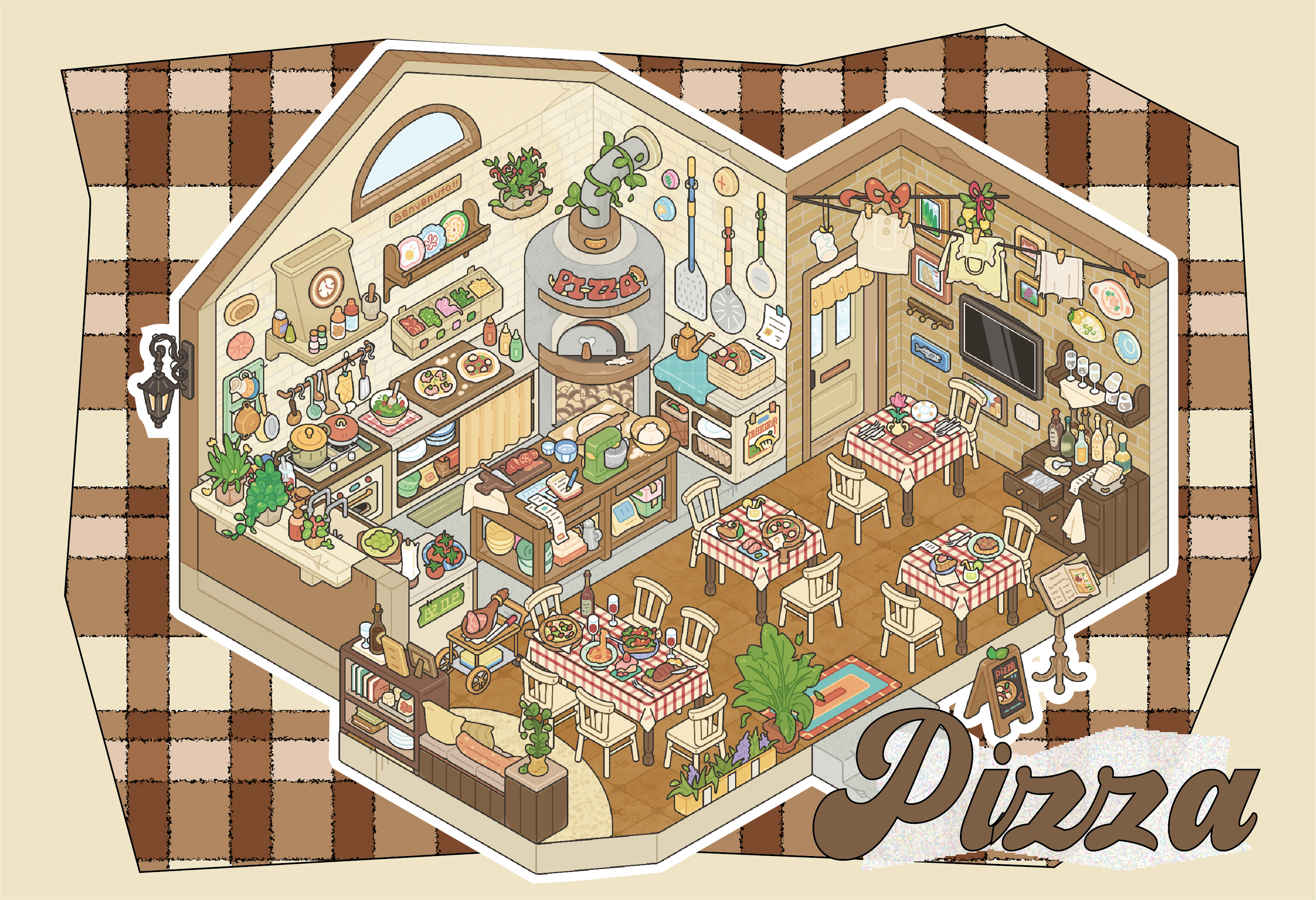 Travel Journal DIY 3D Scene Stickers - 4 Cute Miniature Scenes #038